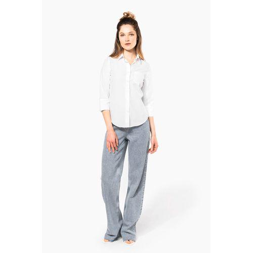 Ladies’ easy-care 3/4 sleeve polycotton poplin shirt