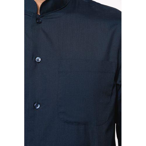 Men's long-sleeved mandarin collar shirt
