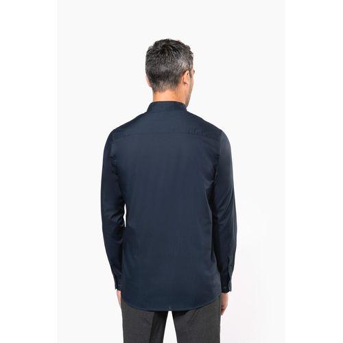 Men's long-sleeved mandarin collar shirt