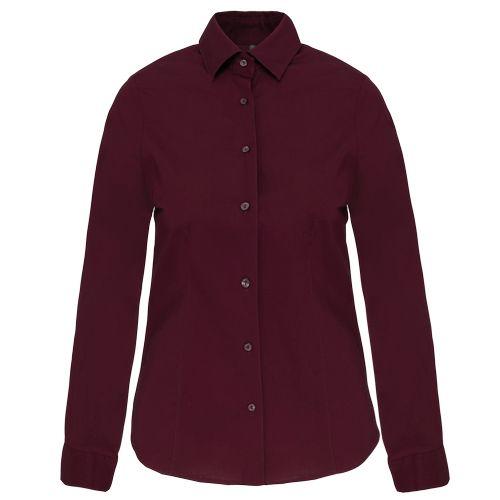 Chemise coton / élasthanne manches longues femme