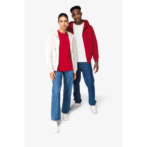Eco-friendly unisex full zip hooded sweatshirt