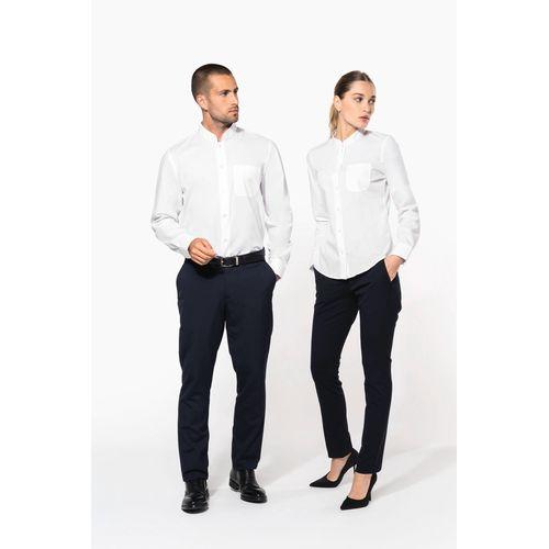 Men's long-sleeved mandarin collar shirt
