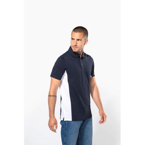 Polo piqué manches courtes bicolore homme