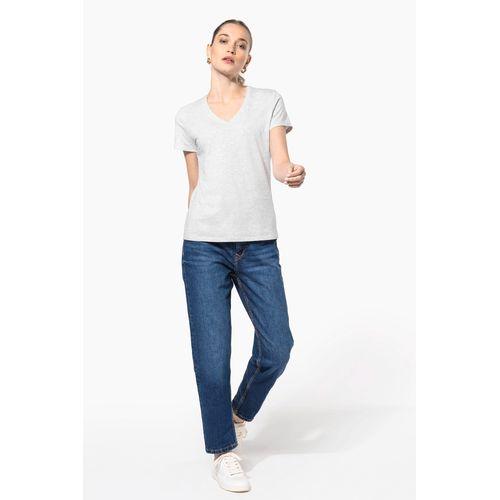 T-shirt col V manches courtes femme