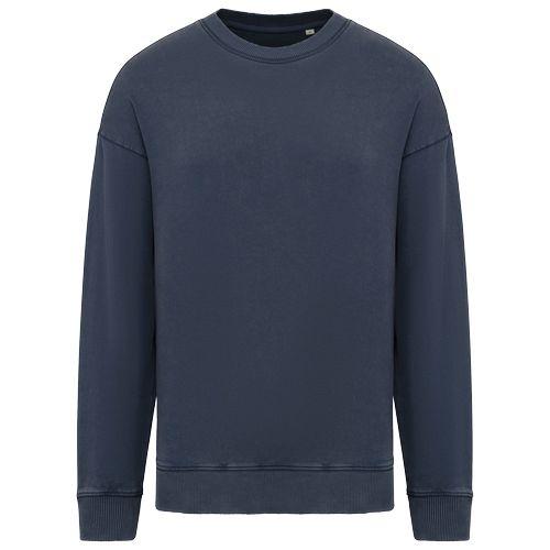 Sweat-shirt écoresponsable à col rond délavé oversize unisexe