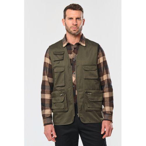Unisex lined multi-pocket polycotton vest