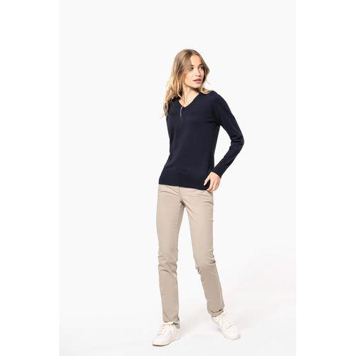 Pull col V femme