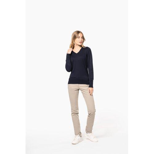 Pull col V femme