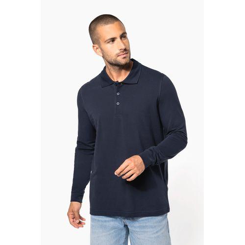 Polo piqué manches longues homme