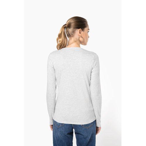 T-shirt col V manches longues femme