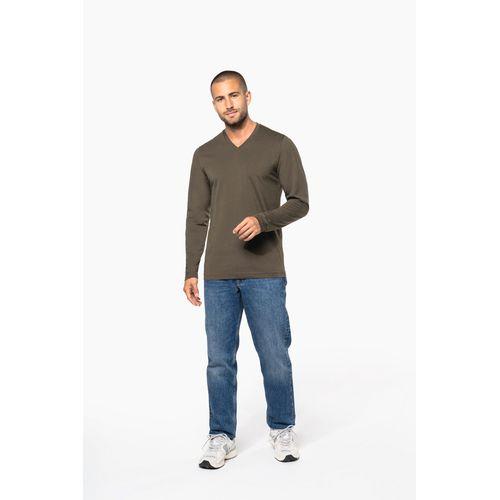 T-shirt col V manches longues homme