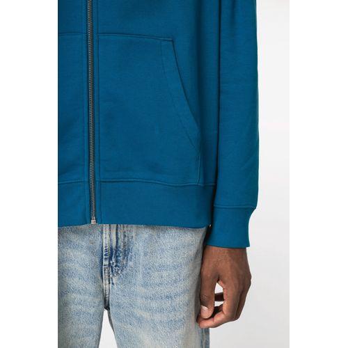 Eco-friendly unisex full zip hooded sweatshirt