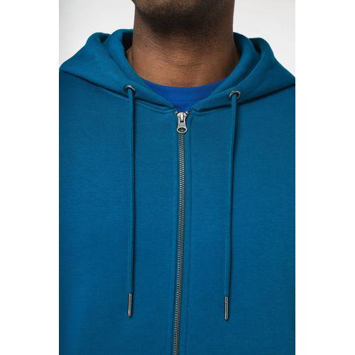 Eco-friendly unisex full zip hooded sweatshirt