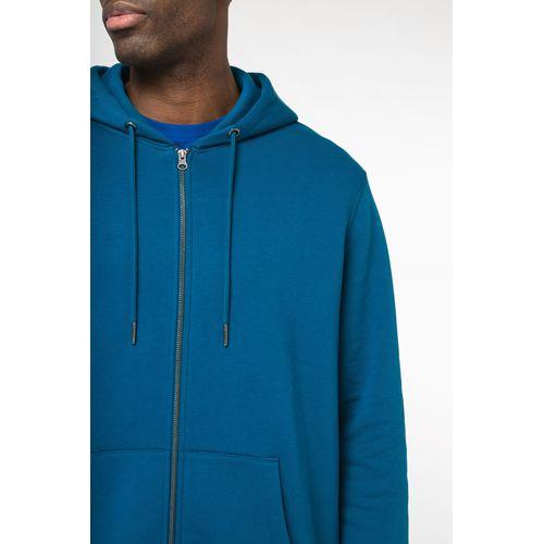 Eco-friendly unisex full zip hooded sweatshirt