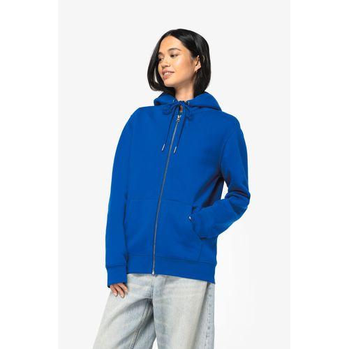 Eco-friendly unisex full zip hooded sweatshirt
