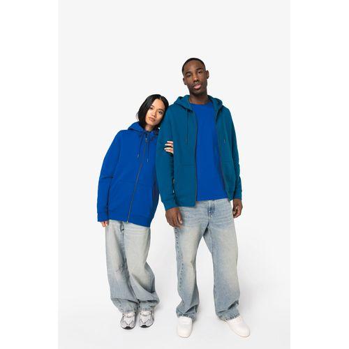 Eco-friendly unisex full zip hooded sweatshirt