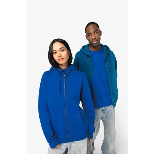 Eco-friendly unisex full zip hooded sweatshirt