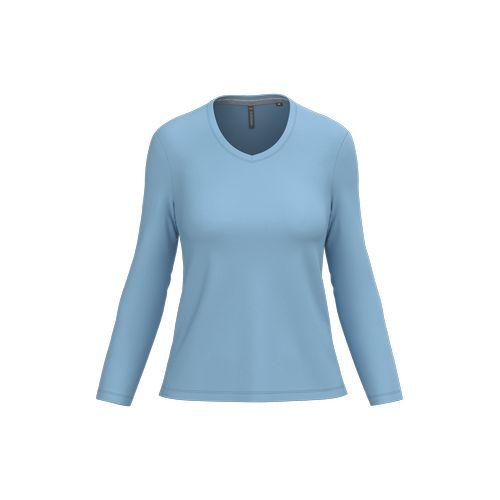 T-shirt col V manches longues femme