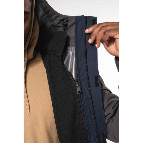 Unisex bi-tone 3 in 1 waterproof hooded parka