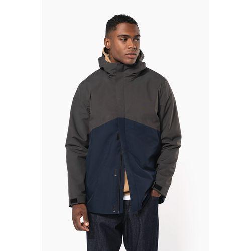 Unisex bi-tone 3 in 1 waterproof hooded parka