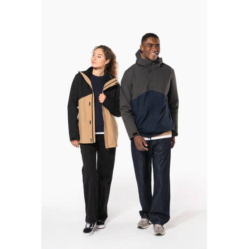 Unisex bi-tone 3 in 1 waterproof hooded parka