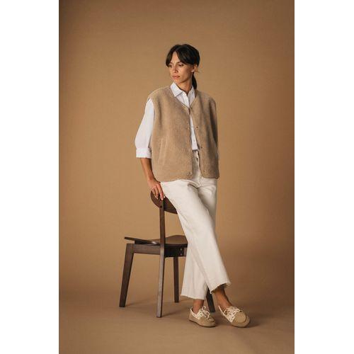 Veste sans manches en sherpa femme