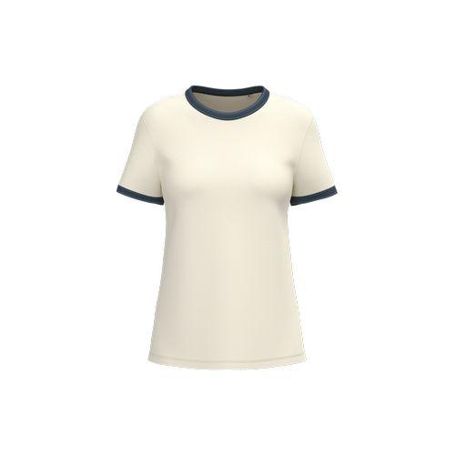 T-shirt ringer écoresponsable à bords contrastés effet délavé femme