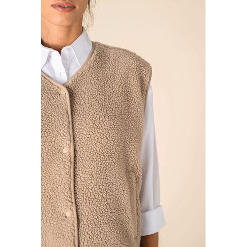 Veste sans manches en sherpa femme