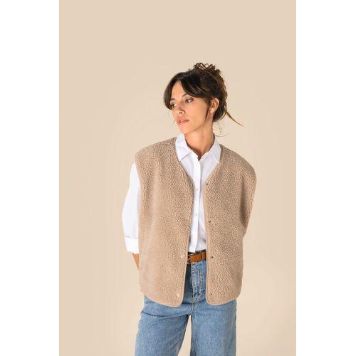Veste sans manches en sherpa femme
