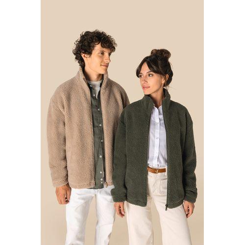 Sweat-shirt zippé à épaules tombantes en sherpa unisexe