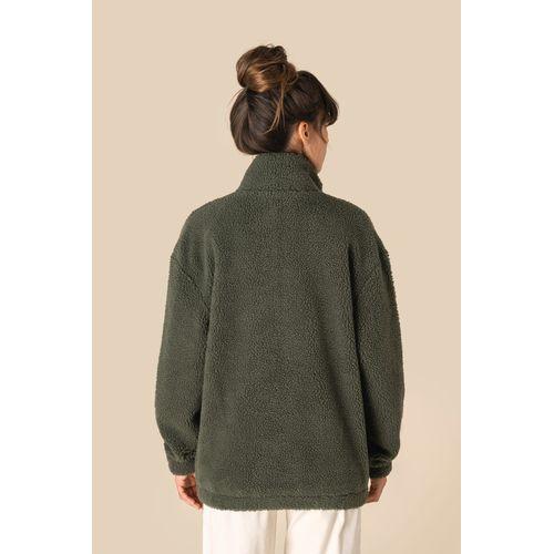 Sweat-shirt zippé à épaules tombantes en sherpa unisexe