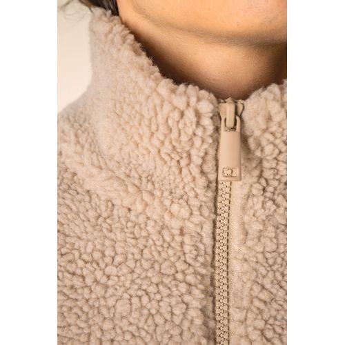 Sweat-shirt 1/4 zip à épaules tombantes en sherpa unisexe