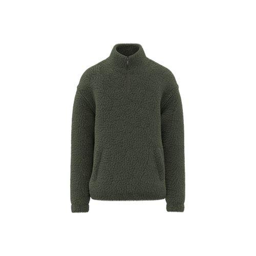 Sweat-shirt 1/4 zip à épaules tombantes en sherpa unisexe