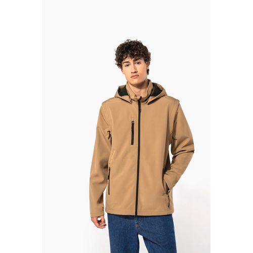 Veste Softshell 3 couches à capuche avec manches amovibles unisexe