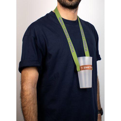 SHEFFIELD. Lanyard et support de gobelet pour sublimation en polyester