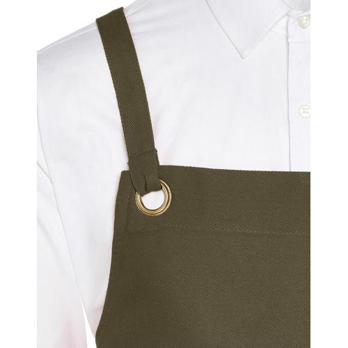 PROVENCE - Crossover Eyelets Bib Apron with Pocket