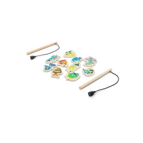 FISHY. Jeu de pêche composé de 10 poissons en bois, idéal pour les enfants