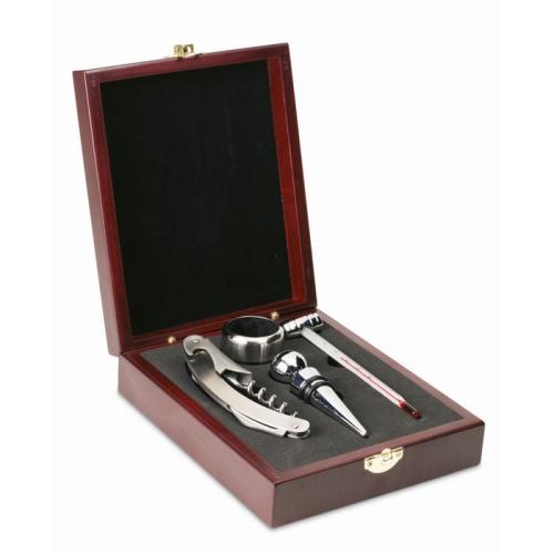 Classic wine set in wooden box IT2658-14