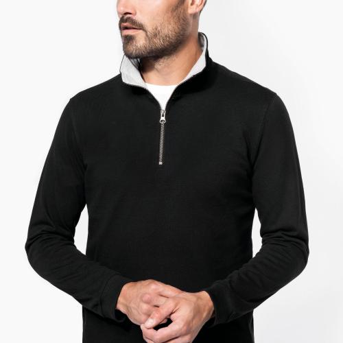 Trucker > Zip neck piqué sweatshirt