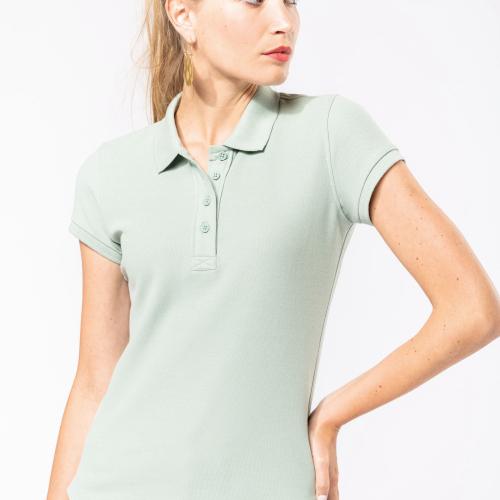Ladies’ organic piqué short-sleeved polo shirt