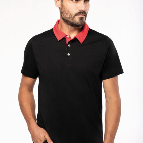 Men's two-tone jersey polo shirt