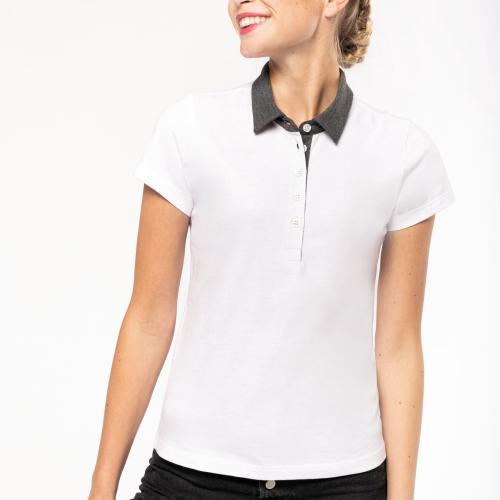 Ladies’ two-tone jersey polo shirt