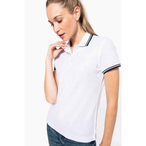 Polo femme manches courtes à rayures