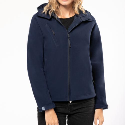 Ladies' detachable hooded softshell jacket