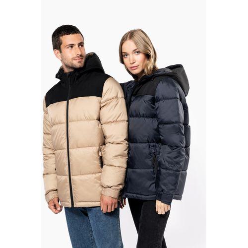 Parka matelassée à capuche bi-ton unisexe
