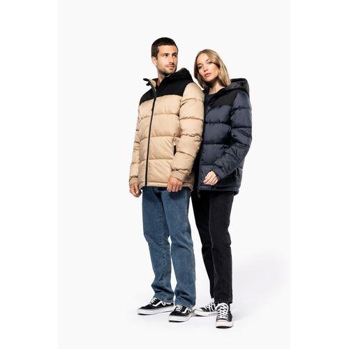 Parka matelassée à capuche bi-ton unisexe