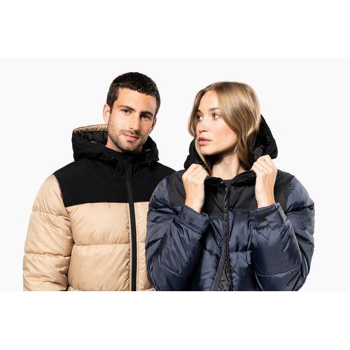 Parka matelassée à capuche bi-ton unisexe