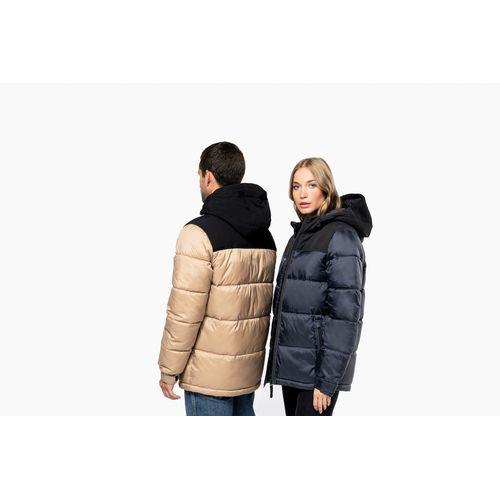 Parka matelassée à capuche bi-ton unisexe