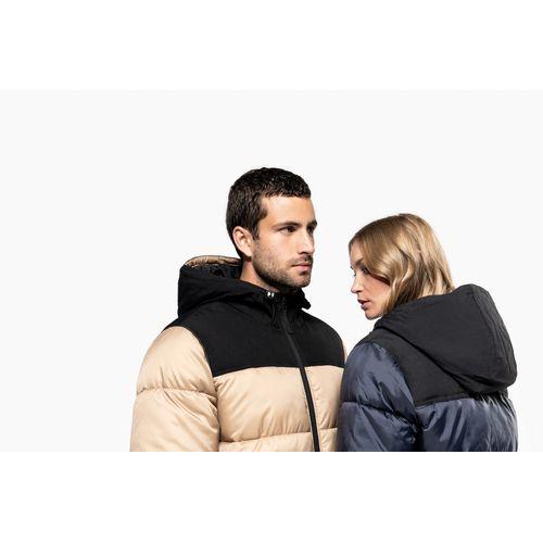 Parka matelassée à capuche bi-ton unisexe