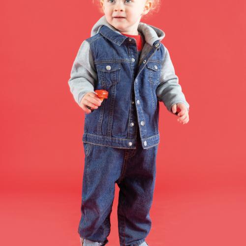 Kids’ hooded denim jacket